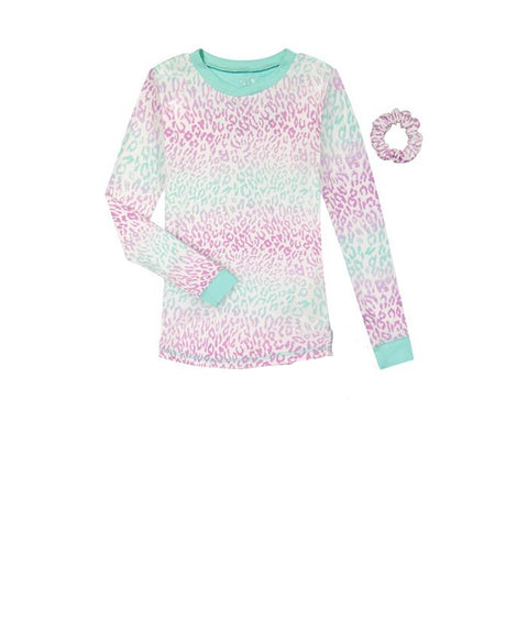 Max & Olivia Girl's White Printed Pajama Top + Hair Tie |Max & Olivia In Lebanon
