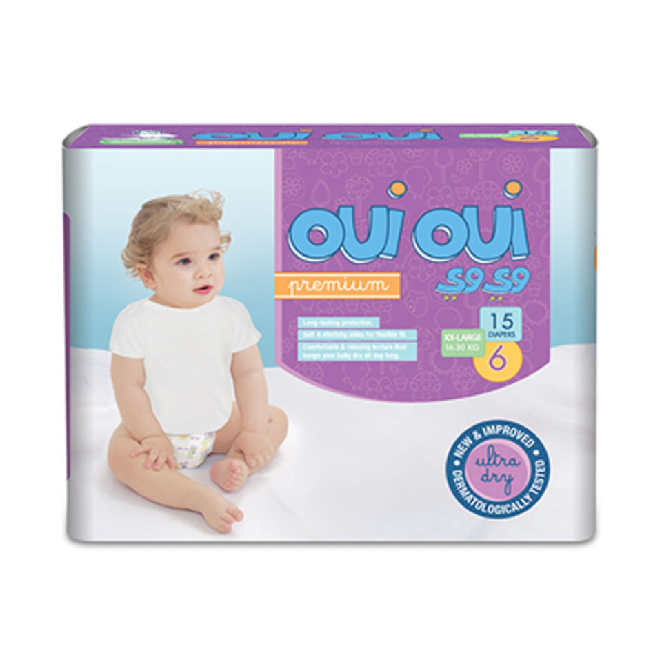 Oui Oui Premium Diaper Size:6 (16-30KG) * 15 Diapers | Qui Qui In Lebanon