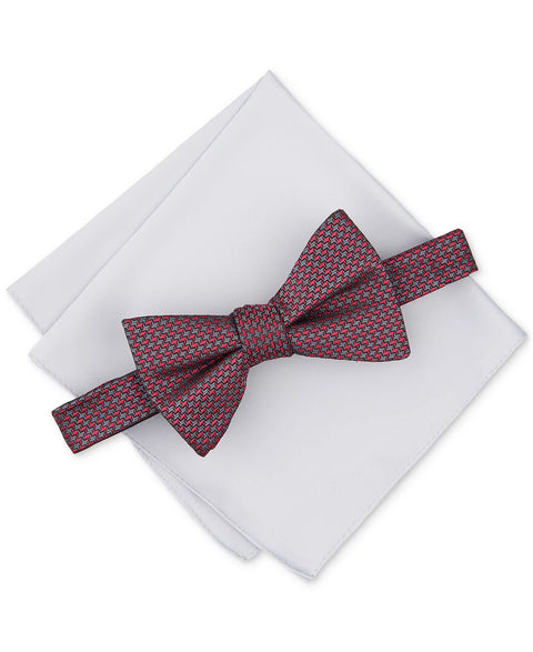 Alfani Men's Grey Geo-Print Bow Tie & Pocket Square Set | Alfani In Lebanon