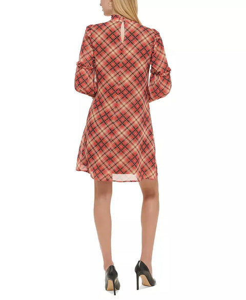 Tommy Hilfiger Women's Multicolor Plaid Ruffled Shift Dress | Tommy Hilfiger In Lebanon