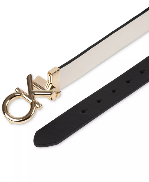 Calvin Klein Women's Black & White Reversible Puffed CK Monogram Buckle Belt | Calvin Klein In Lebanon