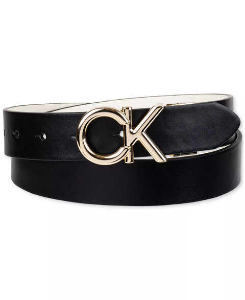 Calvin Klein Women's Black & White Reversible Puffed CK Monogram Buckle Belt | Calvin Klein In Lebanon