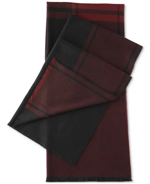 Alfani Men's Maroon Black Plaid Scarf | Alfani In Lebanon