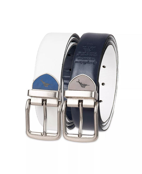 Tommy Bahama Men's White & Navy Two-In-One Reversible Cushion Inlaid Casual Belt | Tommy Bahama In Lebanon