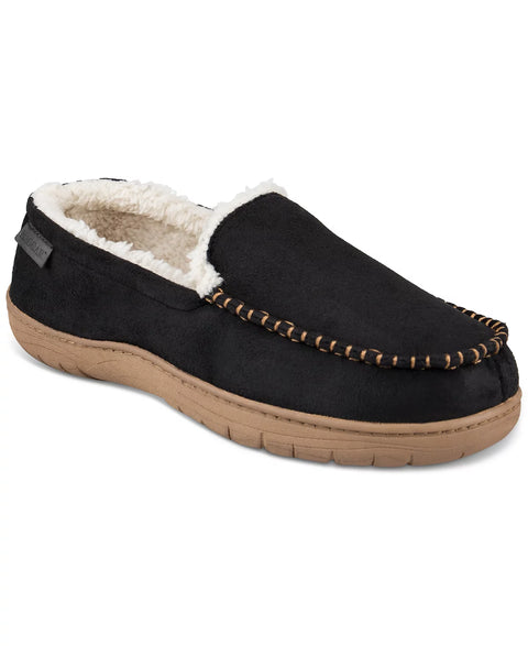 Haggar Men's Black Contrast Stitch Venetian Moccasin Slippers | Haggar In Lebanon