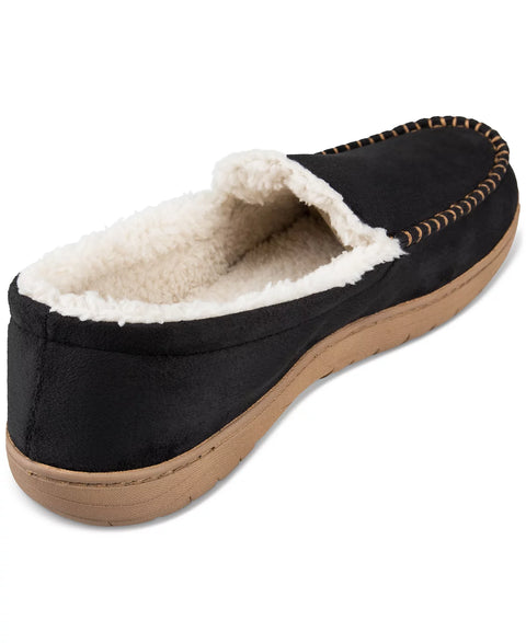 Haggar Men's Black Contrast Stitch Venetian Moccasin Slippers | Haggar In Lebanon