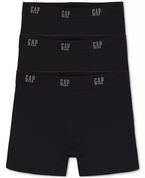 GAP Men's Black Pack of 3 Organic Cotton Boxer Briefs | GAP In Lebanon