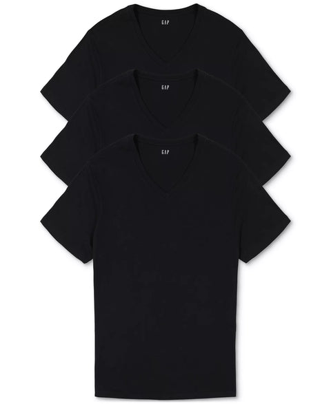 Gap Men's Black 3-Pk Cotton V-Neck Undershirt | Gap In Lebanon