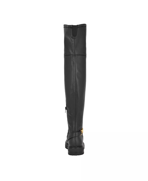 Guess Women's Black Jellio Over The Knee Lug Sole Ornament Strap Boots | Guess In Lebanon