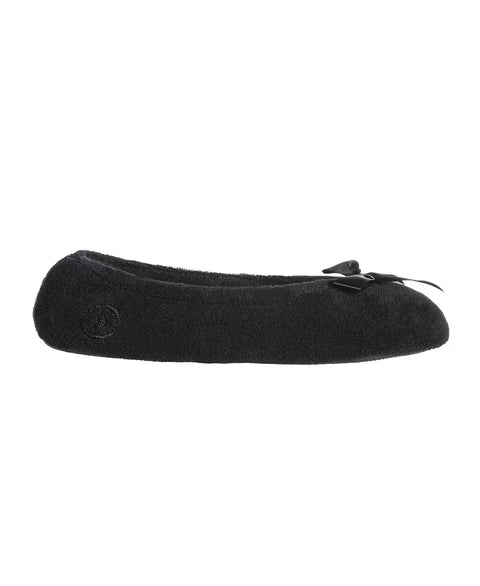Isotoner Signature Women's Black Terry Indoor/Outdoor Ballerina Slippers | Isotoner Signature In Lebanon
