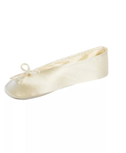 Isotoner Signature Women's Cream Ladies Satin Stretch Ballet Style Slipper | Isotoner Signature in Lebanon