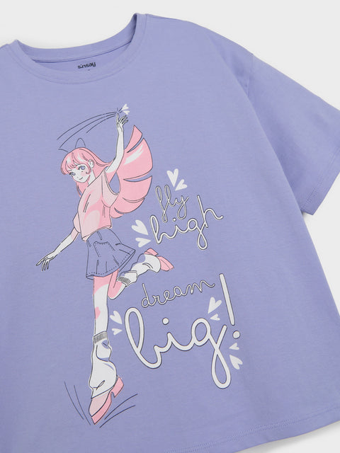 Sinsay Girl's Purple Printed Two-Piece Pajamas | Sinsay In Lebanon