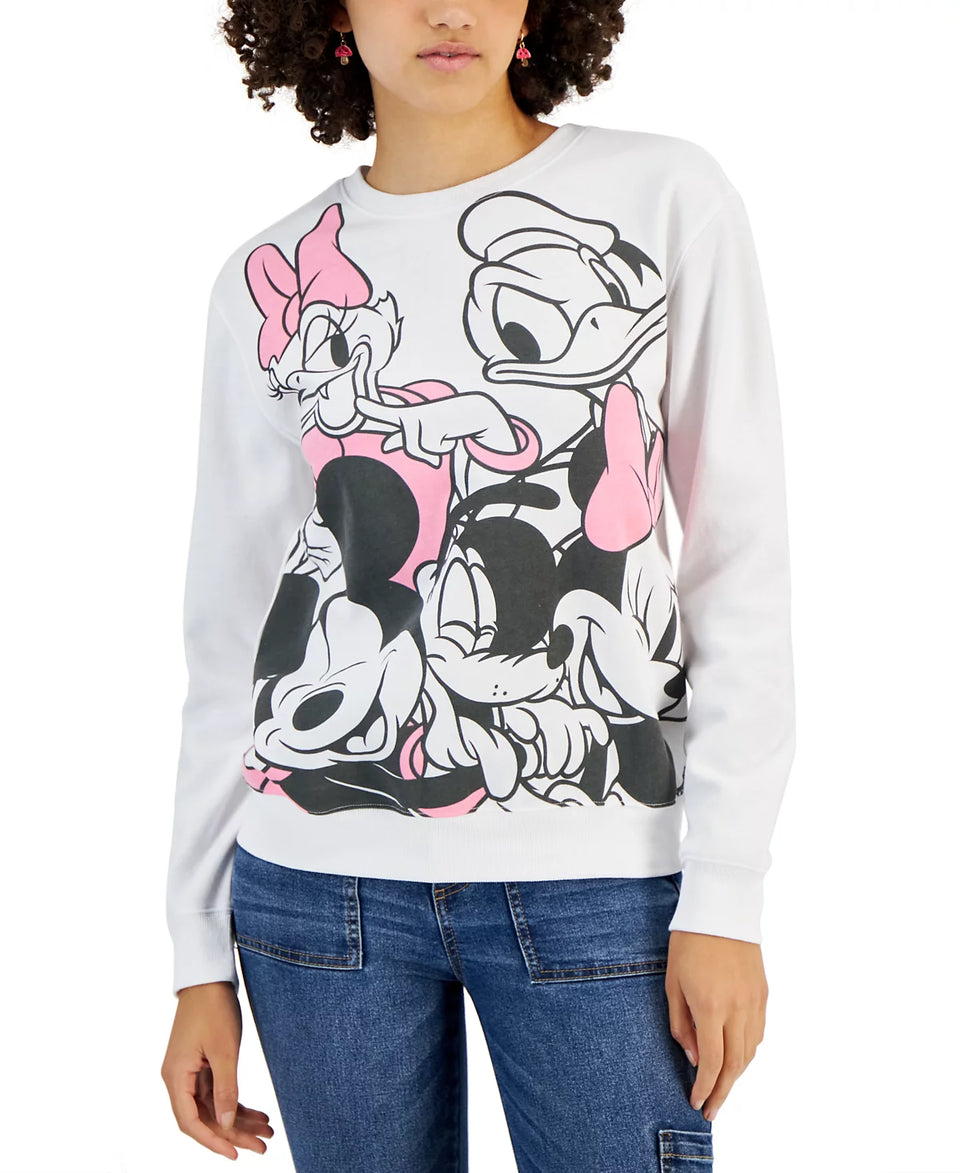 Disney Women's White Mickey Mouse & Friends Graphic Sweatshirt | Disney In Lebanon