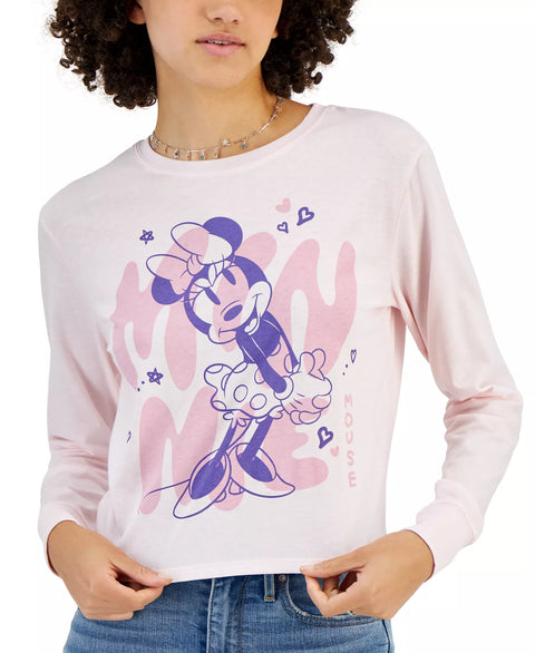 Disney Minnie Mouse Women's Barely Pink Print Long-Sleeve Blouse  | Disney in Lebanon