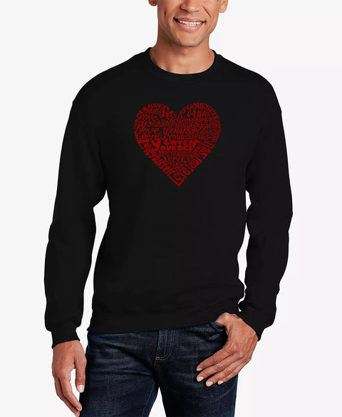 LA Pop Art Men's Black Love Yourself Word Art Crewneck Sweatshirt  | LA Pop Art  In Lebanon