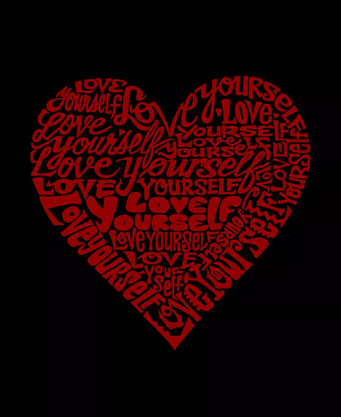 LA Pop Art Men's Black Love Yourself Word Art Crewneck Sweatshirt  | LA Pop Art  In Lebanon