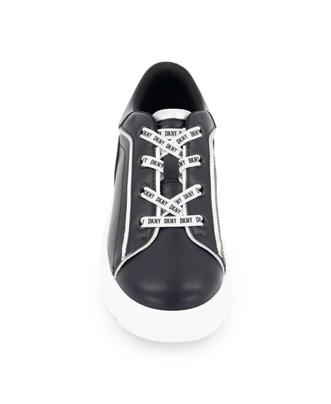 DKNY Little And Big Girl's Black Brooke Glitter Lace Up Sneaker | DKNY In Lebanon