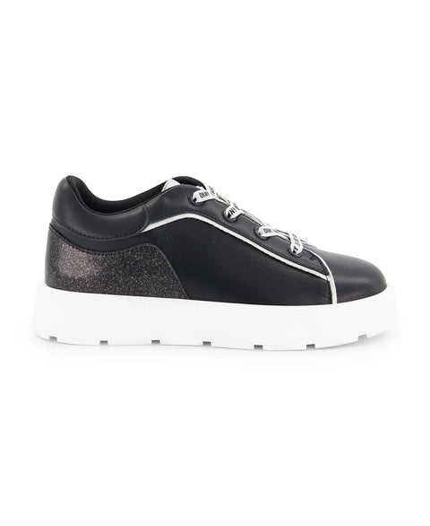DKNY Little And Big Girl's Black Brooke Glitter Lace Up Sneaker | DKNY In Lebanon