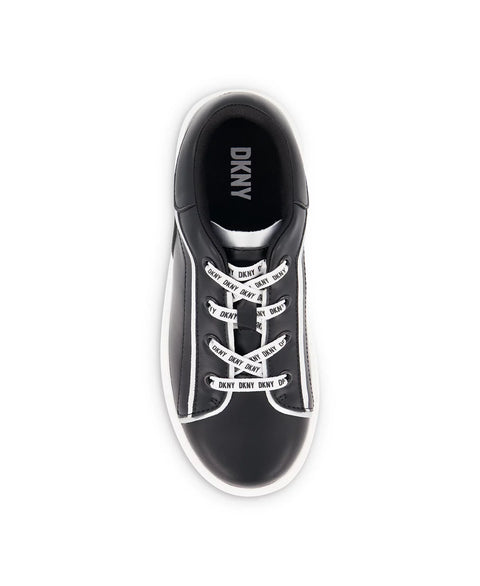 DKNY Little And Big Girl's Black Brooke Glitter Lace Up Sneaker | DKNY In Lebanon