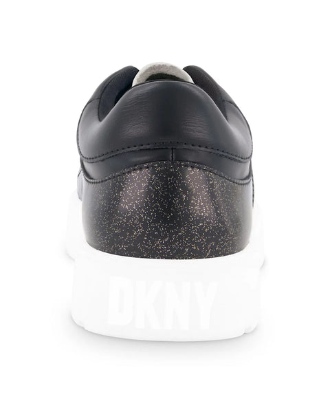 DKNY Little And Big Girl's Black Brooke Glitter Lace Up Sneaker | DKNY In Lebanon