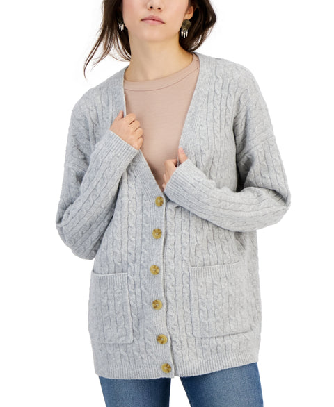 Hippie Rose Women's Juniors' Baby-cable-knit Button-front Cardigan | Hippie Rose In Lebanon