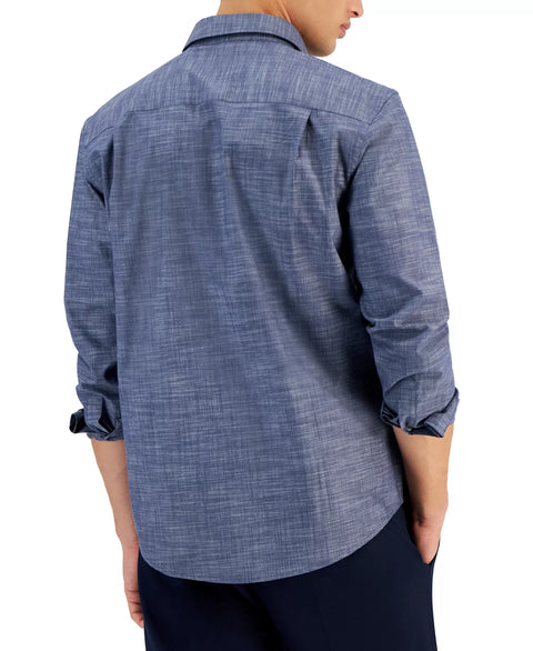 Alfani Men's Blue Regular-Fit Solid Shirt | Alfani In Lebanon