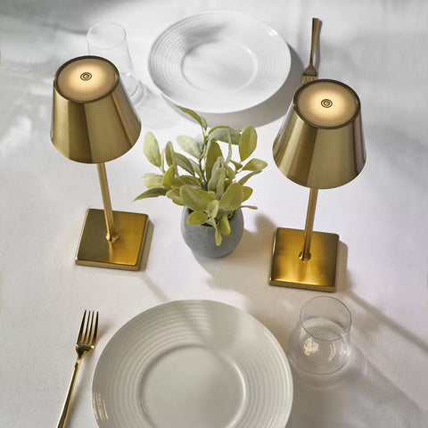 Mikasa Gold Rechargeable 14-inch LED Lamps with Touch Control, 2 pcs |Mikasa In Lebanon