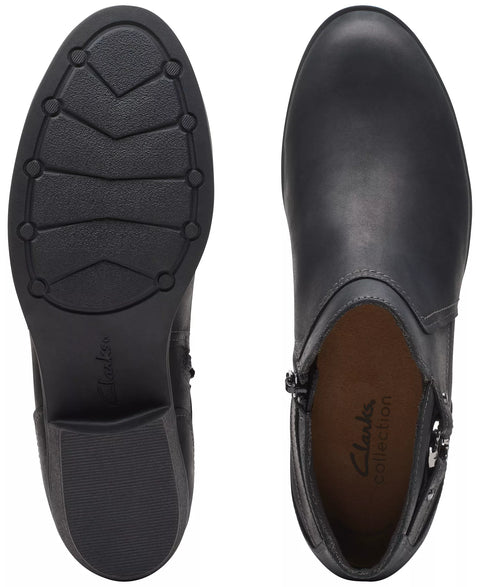 Clarks Women's Black Charleton Grace Taupe Buckle Ankle Boots | Clarks In Lebanon