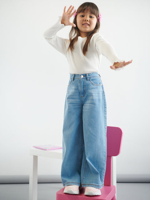 Sinsay Girl's Light Blue Wide Leg Jeans | Sinsay In Lebanon