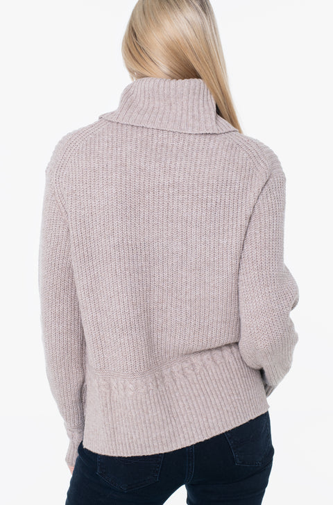 Tom Tailor Women's Beige High-neck Knitted Sweater | Tom Tailor In Lebanon