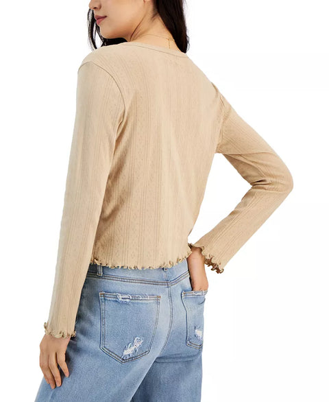 Rebellious One Women's Beige Long-Sleeve Mushroom T-Shirt  | Rebellious One In Lebanon