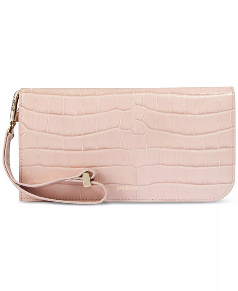 Jason Wu Women's Pink Elsa Leather Croc Embossed Clutch | Jason Wu In Lebanon