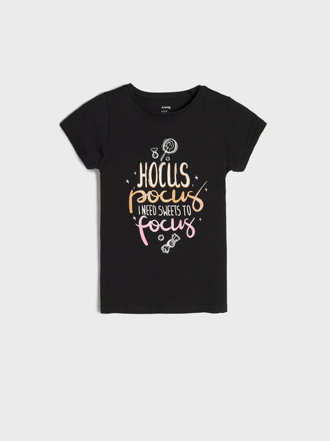 Sinsay Girl's Black with printed  T-Shirt |Sinsay in Lebanon
