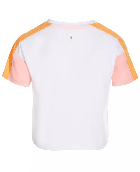 ID Ideology Girl's Bright White Be Brave Cropped, Short-Sleeve T-Shirt | ID Ideology In Lebanon