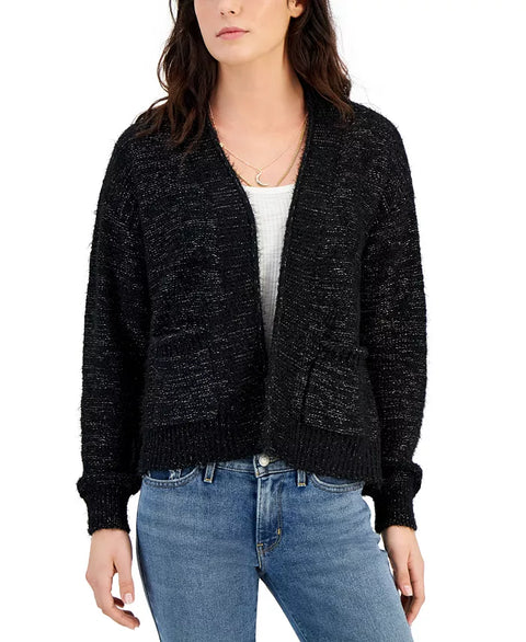 Hooked Up Women's Black Gold Open Front  Cardigan  |Hooked Up In Lebanon