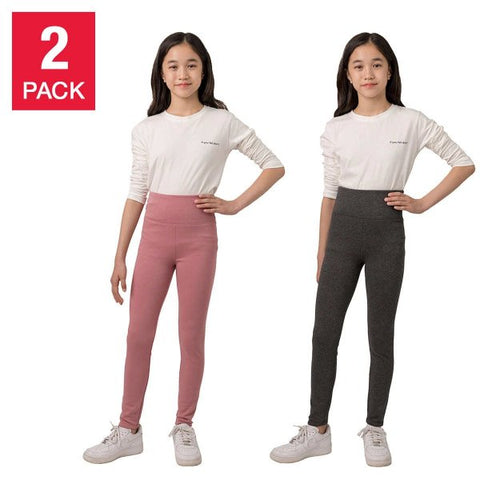 Tuff Athletics Girl's Navy, Pink 2-Pack Fleece Leggings |Tuff Athletics In Lebanon