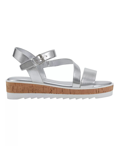 Marc Fisher Women's Silver Grandie Treaded Flatform Wedge Sandals | Marc Fisher In Lebanon