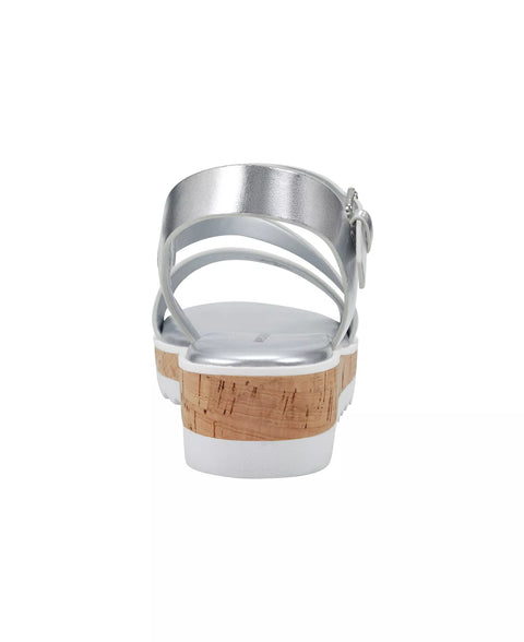 Marc Fisher Women's Silver Grandie Treaded Flatform Wedge Sandals | Marc Fisher In Lebanon