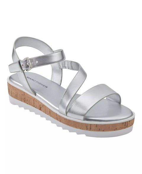 Marc Fisher Women's Silver Grandie Treaded Flatform Wedge Sandals | Marc Fisher In Lebanon