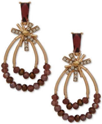 Lonna& Lilly Women's Gold Crystal Bead Chandler Wine Earrings | Lonna& Lilly in Lebanon