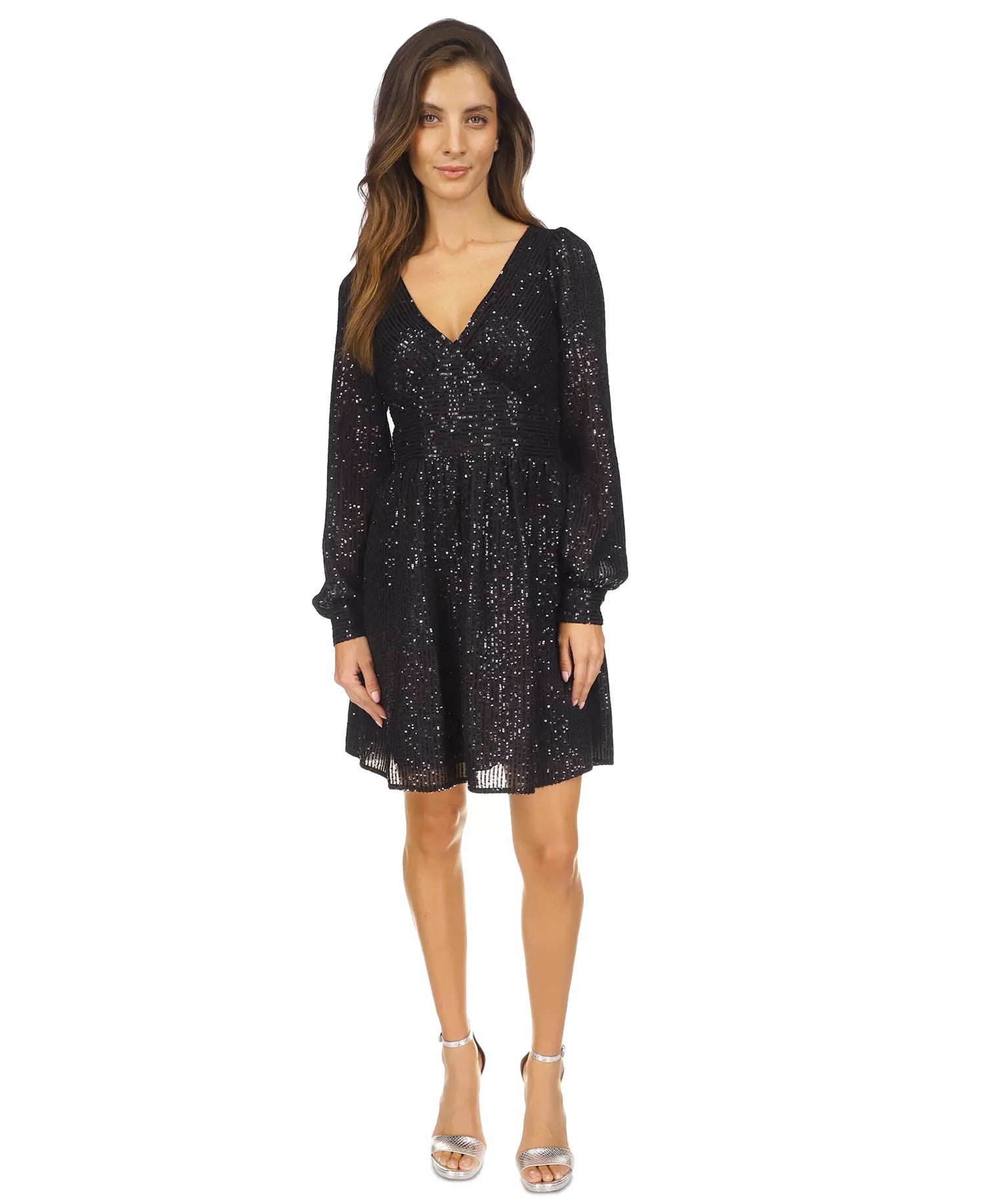 Michael Kors Women's Black Sequined Stripe Dress | Michael Kors In Lebanon