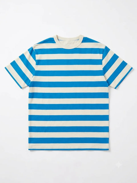 Zara Boy's Blue & Cream Horizontal Striped T-Shirts | Zara In Lebanon