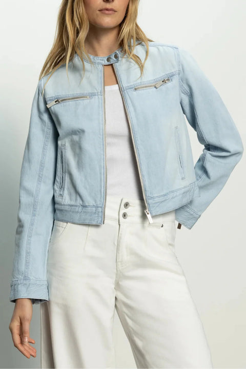 Sanctuary Women's Light Blue Soft Moto Regular Jacket |Sanctuary In Lebanon
