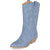 Chariot & Co Women's Blue Pull On Western Stacked Heel Mid Calf Boots