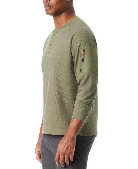 Bass Outdoor Men's Green Henley Neck Relaxed Fit Blouse | Bass Outdoor In Lebanon