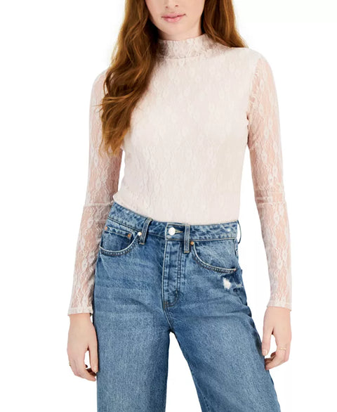 Self Esteem Women's Off-White, Mock-Neck Long-Sleeve Bodysuit | Self Esteem In Lebanon
