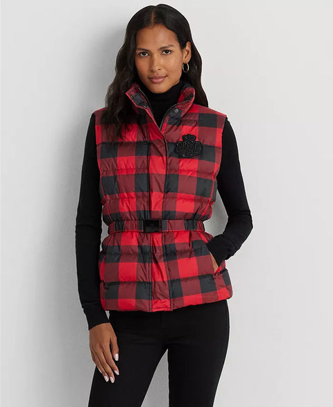 Lauren Ralph Lauren Women's Buffalo Check Quilted Belted Vest | Lauren Ralph Lauren In Lebanon
