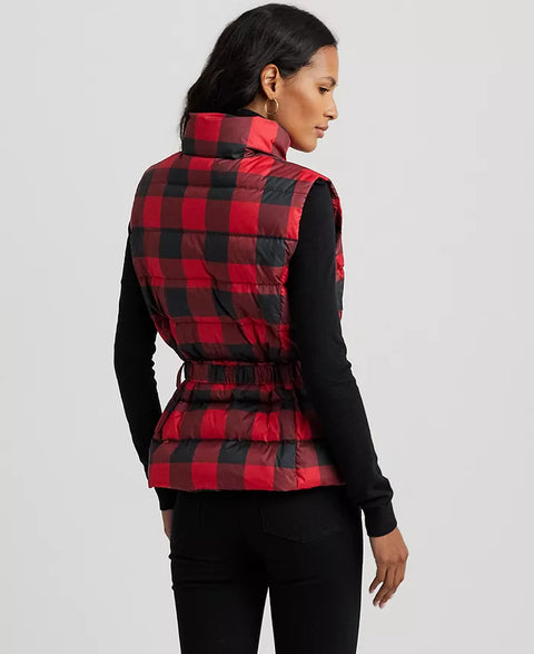 Lauren Ralph Lauren Women's Buffalo Check Quilted Belted Vest | Lauren Ralph Lauren In Lebanon