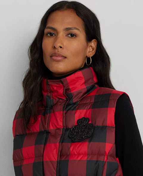 Lauren Ralph Lauren Women's Buffalo Check Quilted Belted Vest | Lauren Ralph Lauren In Lebanon