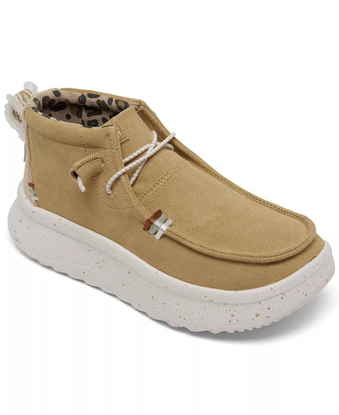 Hey Dude Girl's Tan Wendy Peak Hi Suede Casual Moccasin Sneakers | Hey Dude In Lebanon